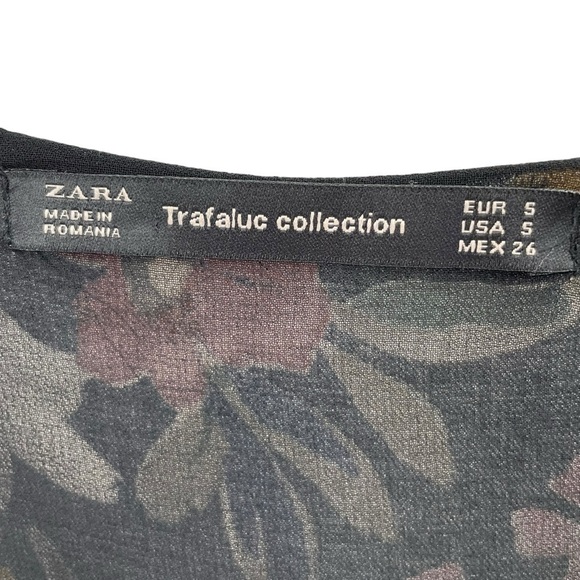 Zara Trafaluc Collection V-Neck Long Sleeve Floral Multicolored Midi Dress  Sz S - Picture 3 of 16
